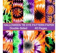 Halloween Tie Dye Scrapbook Paper 40 Pages 20 Sheets: Double Sided Pattern Paper for Scrapbooking, Card Making, Origami, DIY and More