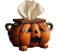 Halloween Tissue Box Cover ,Halloween Pumpkin Tissue Box Holder , Cute and Scary Fall Pumpkin Tissues Dispenser , Spooky Facial Paper Organizer for Hallow-EEN/Fall Decor Home Accessory,Tissue Holder