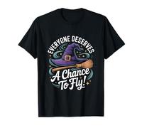 Halloween Todo el Mundo Merece la Oportunidad de Volar Escoba Bruja Camiseta