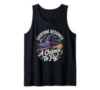 Halloween Todo el Mundo Merece la Oportunidad de Volar Escoba Bruja Camiseta sin Mangas