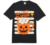 Halloween Too Cozy To Spook Retro Hot Cocoa Pumpkin Lover Comfort Colors Adult Heavyweight T-Shirt