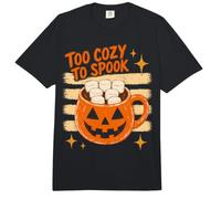 Halloween Too Cozy To Spook Retro Hot Cocoa Pumpkin Lover Comfort Colors Adult Heavyweight T-Shirt