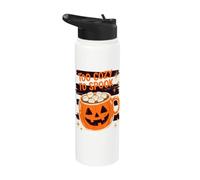 Halloween Too Cozy To Spook Retro Hot Cocoa Pumpkin Lover Stainless Steel Insulated Water Bottle