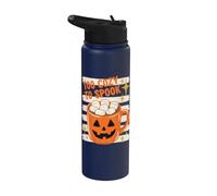 Halloween Too Cozy To Spook Retro Hot Cocoa Pumpkin Lover Stainless Steel Insulated Water Bottle