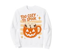 Halloween Too Cozy To Spook Retro Hot Cocoa Pumpkin Lover Sudadera