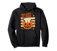 Halloween Too Cozy To Spook Retro Hot Cocoa Pumpkin Lover Sudadera con Capucha