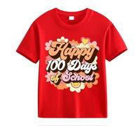 Halloween Top 100th Day of School Celebration for Girls and Boys Kids T Shirts Fun Colorful Numbers Leggings Chicos, rojo, 6-7 años