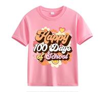 Halloween Top 100th Day of School Celebration for Girls and Boys Kids T Shirts Fun Colorful Numbers Leggings Chicos, Rosa., 3-4 años
