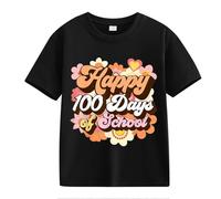 Halloween Top 100th Day of School Celebration for Girls and Boys Kids T Shirts Fun Colorful Numbers Leggings Chicos, Negro , 6-7 años