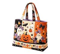 Halloween Tote Bag - 3D Patterns Large Capacity Women Reusable Handbags
