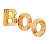 Halloween Tray - Boo Charcuterie Boards, Wooden Platter Set with Decorative Engraving, Food Serving Trays for Candy Dessert Cupcake Snacks, Home Kitchen Farmhouse Fall Table Desk Display