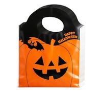 Halloween Treat Bags - 50 Pieces Pumpkin Bat Party Tote With Handle