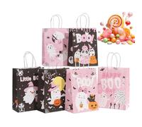 Halloween Treat Bags - Six Pack Cookie Gift Packaging Sacks, Seasonal Candy Storage | Cute Festival Snack Pouches, Practical Party Favor Supplies For Teens Adults Children Teachers Home Office School