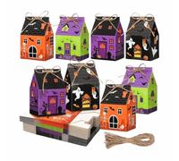 Halloween Treat Boxes - 12 Pack Paper | Mini Candy Gift Packaging 7x5x10.5c