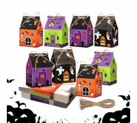Halloween Treat Boxes 12 Pack Tiny Haunted House Gift Packaging Set