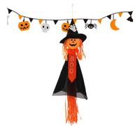 Halloween Tree Decor - Molded Resin Craft, Pumpkin Witch Hanging Pendant, S