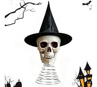 Halloween Tree Topper - Festival Treetop Witch Hat & Skull Ornament