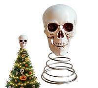 Halloween Tree Topper, Scary Festive Cranium, 7.48x3.82x4.13 Inches Gothic Treetop Decor, Spooky Decoration Piece for Rental Businesses Cafe Hotel Restaurant Apartment Bedroom Holiday Display