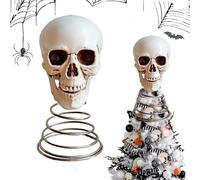 Halloween Tree Topper, Scary Skull Treetop Decoration, 7.48x3.82x4.13 Inches Gothic Spooky Ornament for Trees Decor, Festive Halloween Accent to Cafe, Rental Space, Hotel, Apartment, Workplace