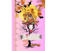 Halloween Trick or Treat: The halloween trick or treat is designed on the hardcover notebook with halloween theme. Thin lines on white paper. Product ... x 8.5 inches. 100 pages. Cover Finish: Matte.