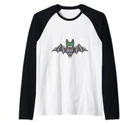 Halloween vampiro murciélago colmillos estrellas espeluznantes gótico lindo espeluznante Camiseta Manga Raglan
