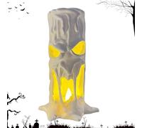 Halloween Velas en línea sin línea: una vela liderada de cara humana espeluznante con luz parpadeante para la decoración de la mesa, la fiesta de la oficina en el hogar, la fiesta del apartamento del