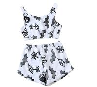 Halloween Vest Pajamas Set - Cute Pumpkin & Ghost Print, Glow-in-The-Dark Vest Cozy Flannel Pumpkin & Ghost PJS Shorts (#1,M)