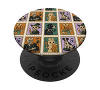 Halloween Vet Nurse Crew Stamp Pattern Boo Patrol PopSockets PopGrip Adhesivo