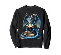 Halloween Vibes Fantasía Dragón Leyendo Amante de Libros Mágicos Sudadera