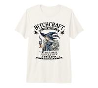 Halloween Vintage Bruja Bitchcraft Gótico Pin Up Chica Sassy Camiseta Premium