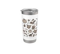 Halloween Vintage Witchy Aesthetic Cute Retro Graphic Vaso térmico de acero inoxidable de doble pared