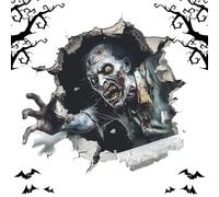 Halloween Wall Decals, Spooky and Scary Removable Stickers for Halloween Party Decorations, Haunted House Themed Decor for Home Kitchen Pub Floor Apartment Bar Living Room and Event Supplies 39x39cm