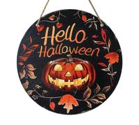Halloween Welcome Door Sign - 7.8 Inch Pumpkin Front Door Welcome Sign