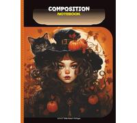 Halloween Wide Ruled Composition Notebook | 110 Pages | Large 8.5 x 11 Journal | Spooky Cute Design for School, Writing & Notes