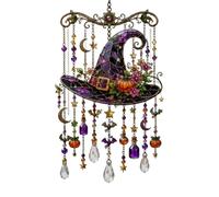 Halloween Wind Chime - Hummingbird Suncatcher, Stained Glass Style