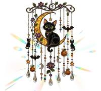 Halloween Wind Chime - Hummingbird Suncatcher, Stained Glass Style