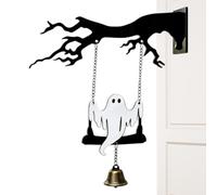 Halloween Wind Chimes, Spooky Wooden Ornament, Hanging Swing