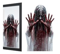 Halloween Window Clings Self Adhesive Horror Mirror Decals Decor