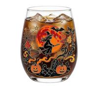 Halloween Wine Glasses | Stemless Gothic Witch Pumpkin Aesthetic Mug
