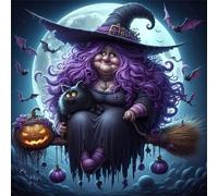 Halloween Witch 200 Piece Jigsaw Puzzles for Adults 28x28cm, Adult Jigsaw Puzzles 200 Pieces, Challenging&Brainteasing Puzzle Family Games, Beautiful Decoration Puzzle