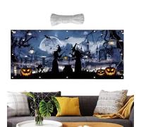 Halloween Witch Banner - Gothic Pumpkin Garage Backdrop Wall Decor
