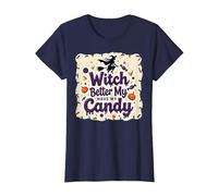 Halloween Witch Better Have My Candy Trick or Treat Camiseta, Mujer, Azul Marino, XXL