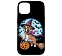 Halloween Witch Boxer Dog Moon Carcasa para iPhone 13