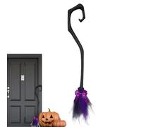Halloween Witch Broom | 37 IN Witches Brooms | Portable Scary Decoration with Ribbon for Front Door, Porch, Wall, Yard, Outside, Home, and Outdoor Halloween Party Props