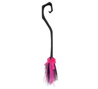 Halloween Witch Broom | 37 IN Witches Brooms | Portable Scary Decoration with Ribbon for Front Door, Porch, Wall, Yard, Outside, Home, and Outdoor Halloween Party Props