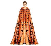 Halloween Witch Cape, Double-Layer Sheer Mesh Hooded Halloween Cloak | Bat Print Halloween Cosplay, Costume Robe Dress Up, Halloween Party Cosplay Costume For Women Masquerade Carnival Prom