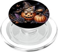 Halloween Witch Cat Graphic For New Kitten Owner and Cat Mom PopSockets PopGrip para MagSafe