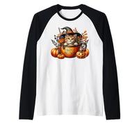 Halloween Witch Cat In Happy Halloween Coffee Mug Kitten Mom Camiseta Manga Raglan