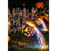 Halloween Witch Cauldron Garden Light with LED Projector and Stake