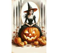 Halloween Witch Composition Notebook.: Vintage Witch with Pumpkin. Hardcover. Lined Paper. 110 Pages. Size: 6x9 inches. Useful Gift, Diary, Journal for School and Office